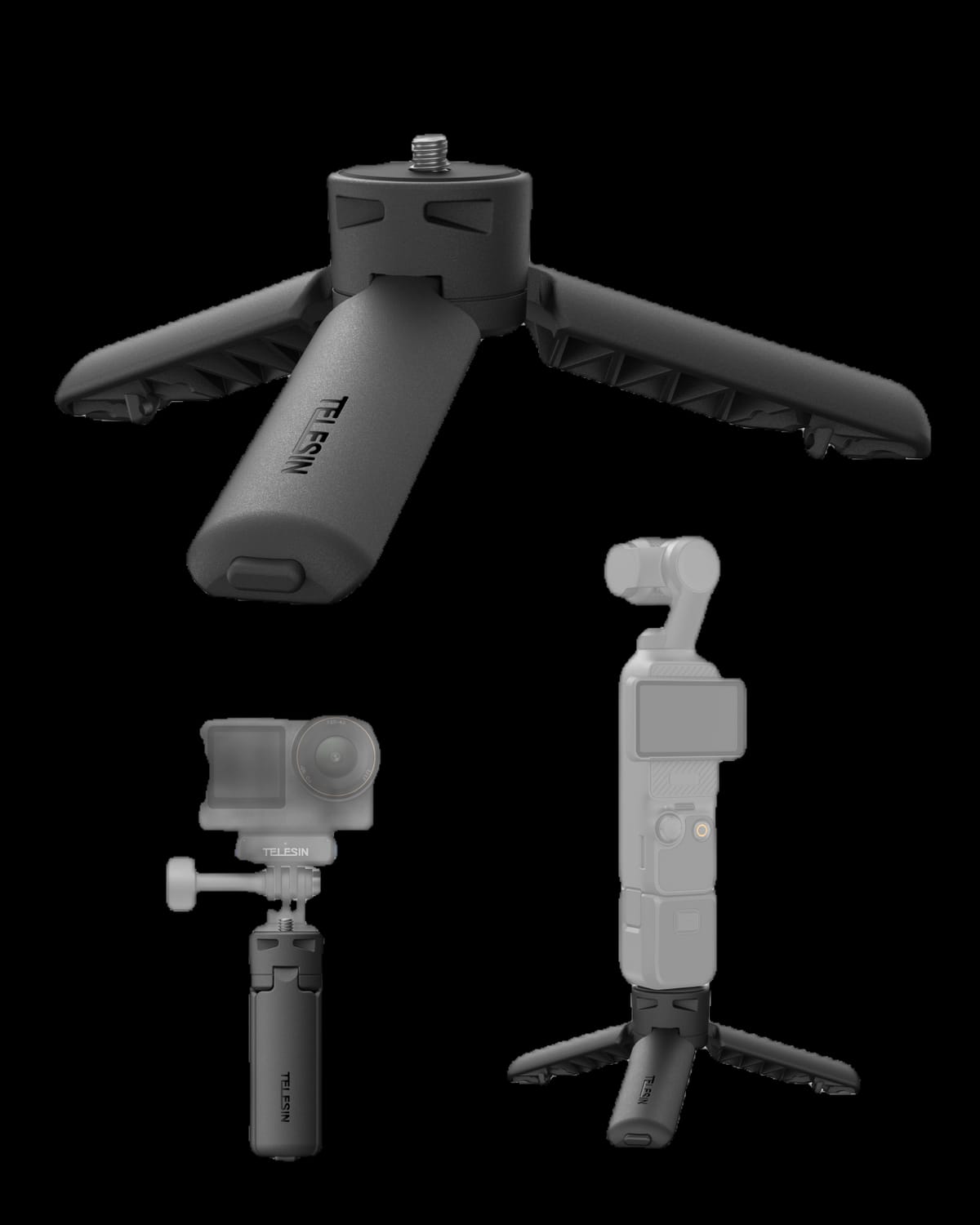 Telesin Mini Portable Tripod & Grip 2-in-1 for Osmo Pocket 4P/4/3